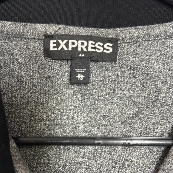 Express Men’s Polo Shirt | Size XL Grey Black Cotton Short Sleeve - Picture 2 of 7